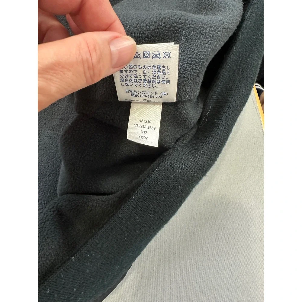 Lands End Squall Jacket Mens 3XL Tall Black Fleece Lined Full Zip Bomber 457210